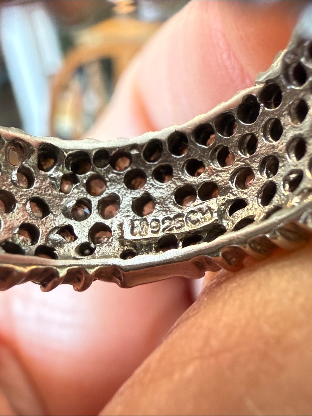Sterling Silver Pavé Eternity Ring - Size 6.5 - 8 Grams - Picture 8 of 13